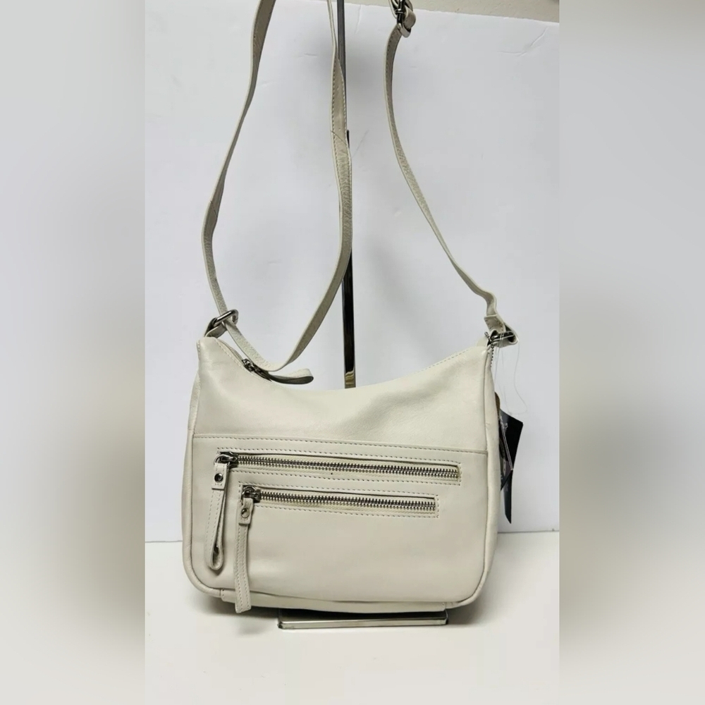 Great American Leather Works Crossbody Shoulder Bag Off-White, EUC-